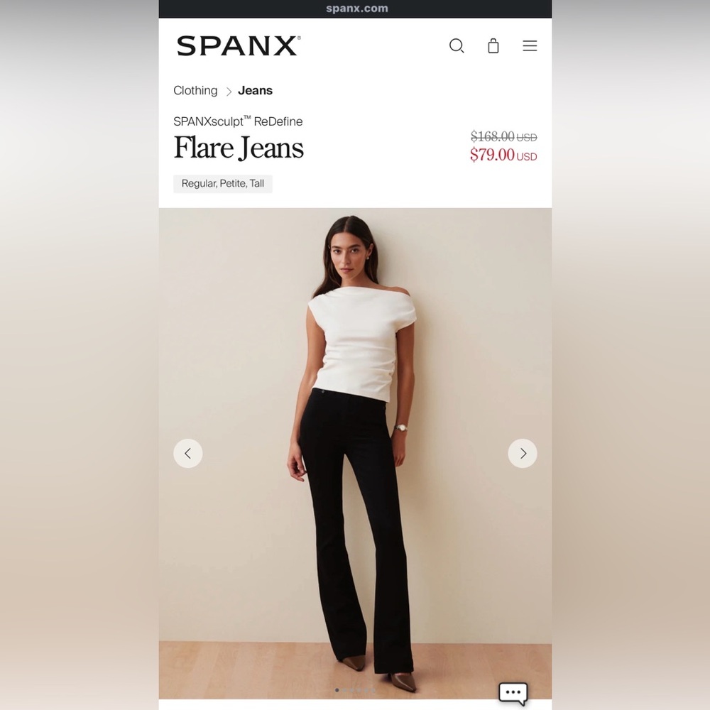 SPANX Black Flare Denim Jeans